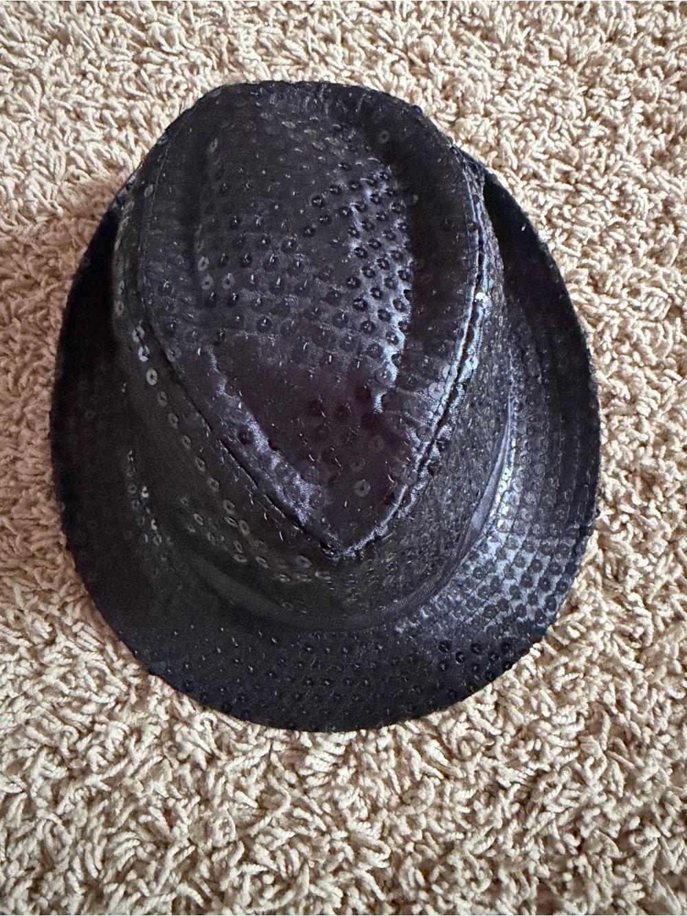 Black Sequin Fedora Hat for Men & Women